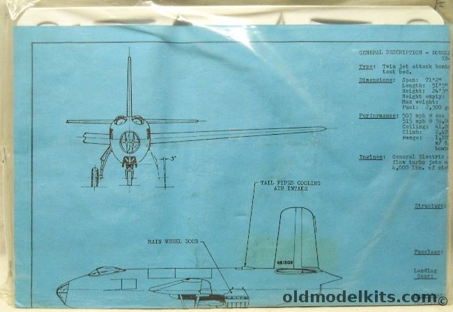 Execuform 1/72 Douglas Model 466 XB-43 Bomber - Bagged plastic model kit